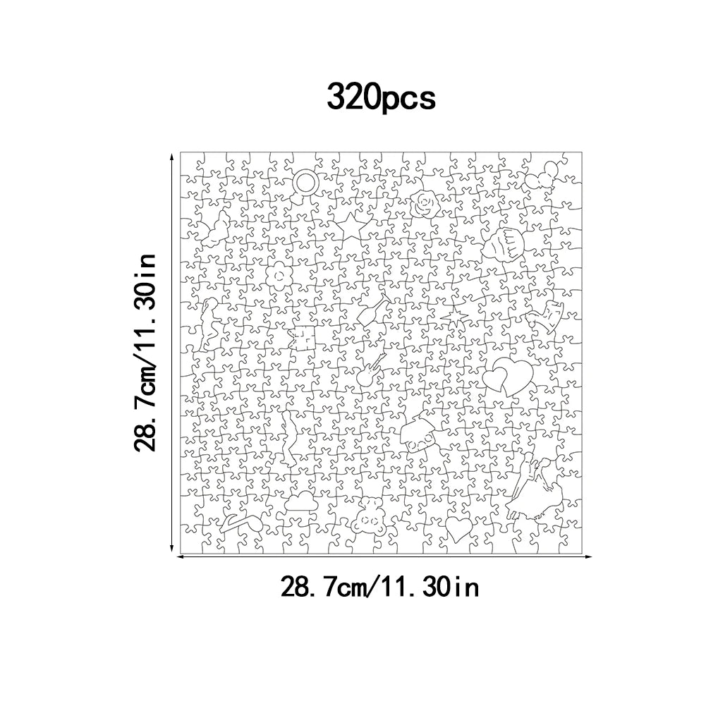 Lebensfreuden - Persoenliches Holz - Artefakt - Puzzle - als Quadrat