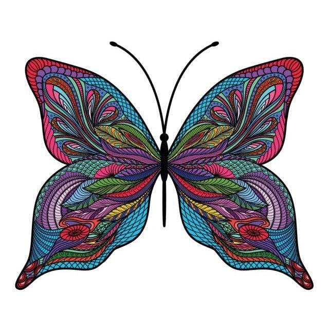 Einzigartige Holzpuzzle "Fantastische Schmetterlinge" - Lebensfreuden