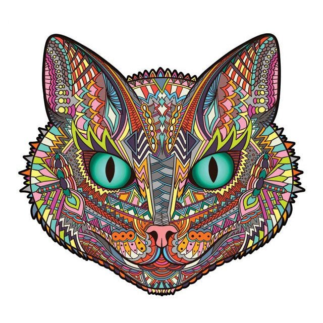 Einzigartige Holzpuzzle "Verspielte Katzen" - Lebensfreuden