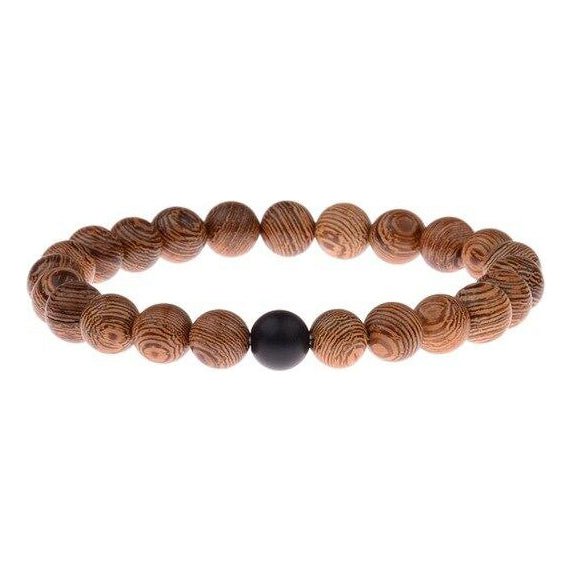 Pärchenarmbänder aus Holz- und Natursteinperlen - Lebensfreuden